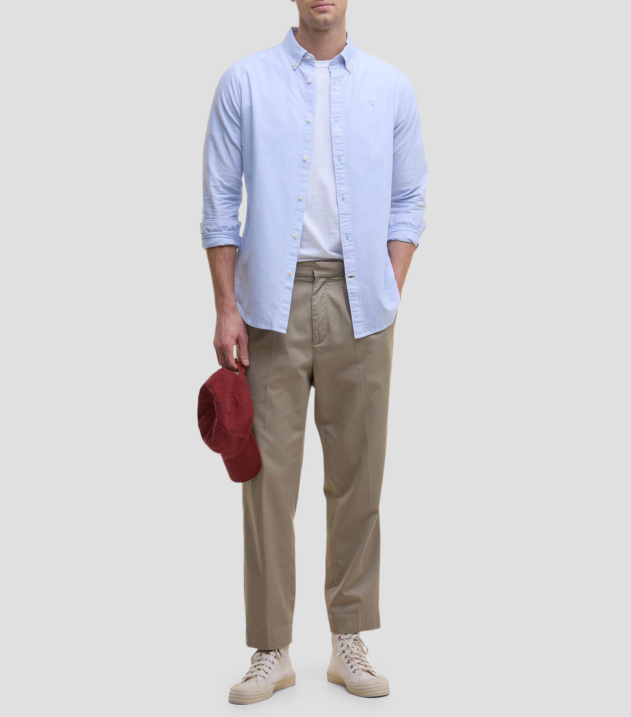 Camisa con líneas manga larga Hombre